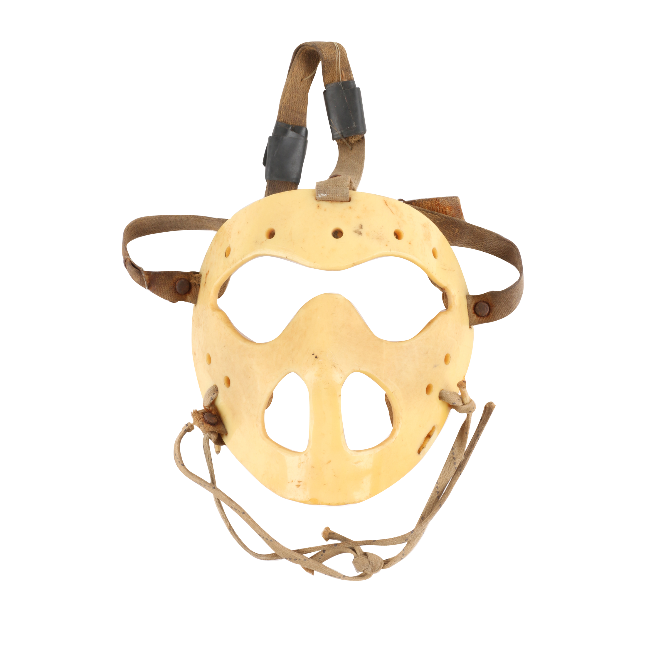 Practice mask reportedly worn by Jacques Plante