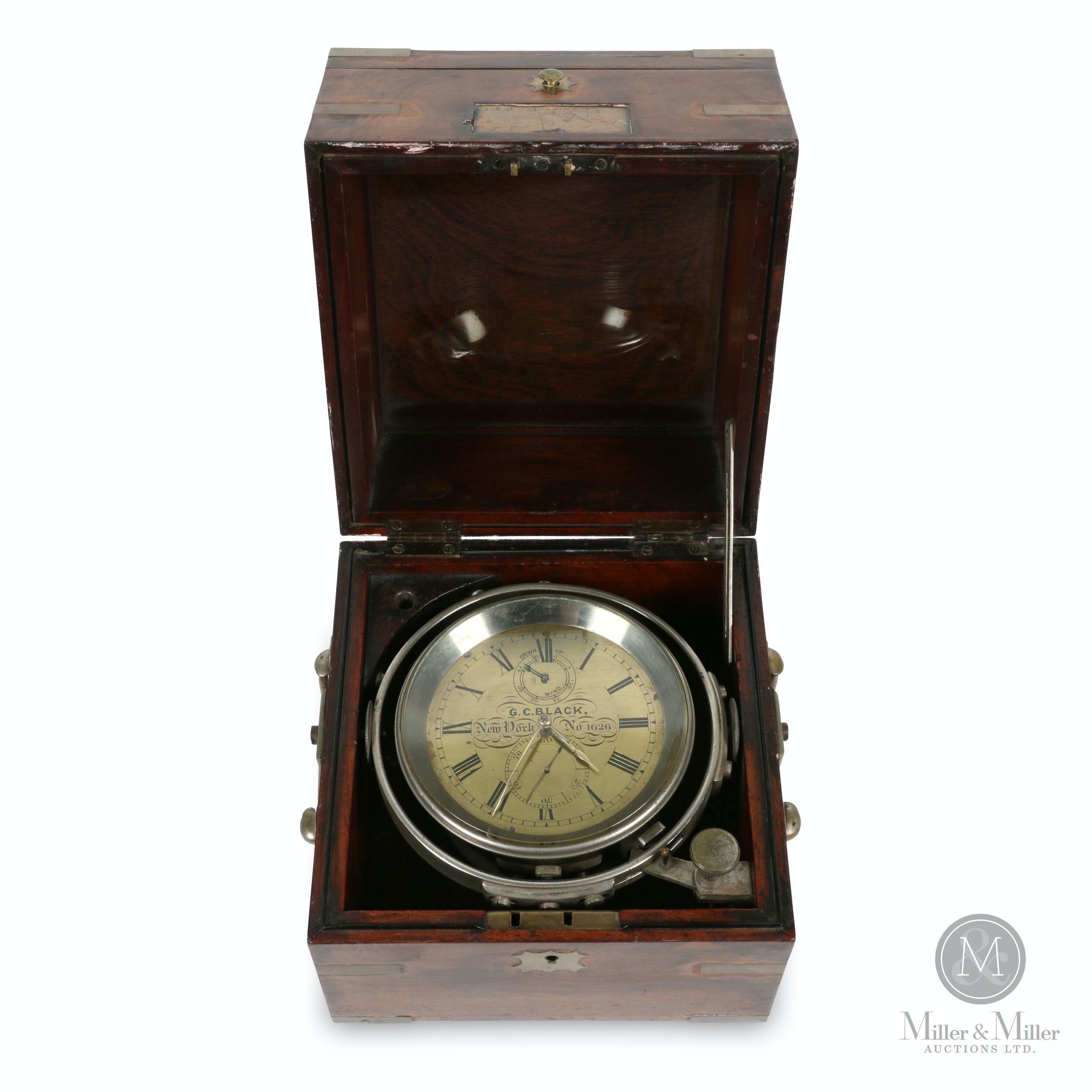 G.C. Black Marine Box Chronometer Clock