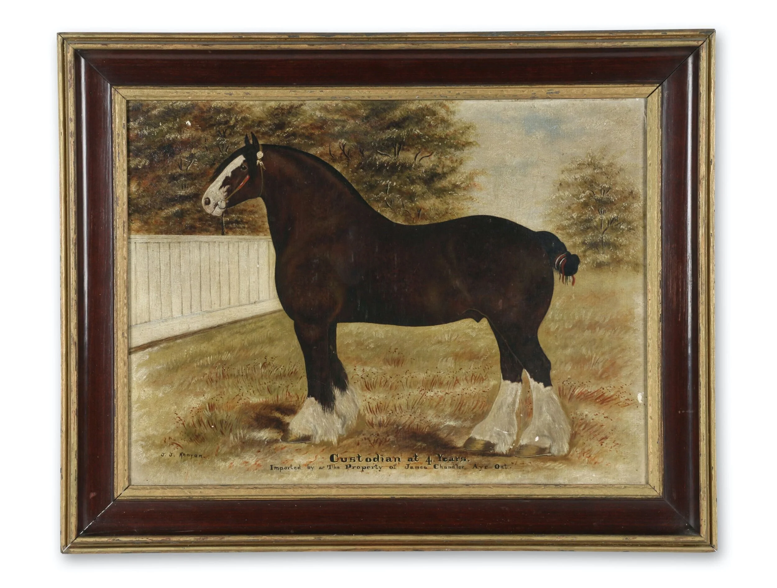 This J.J. Kenyon Oil On Canvas of a Horse sold at Miller &amp; Miller Auctions in 2020 for $11,800.
