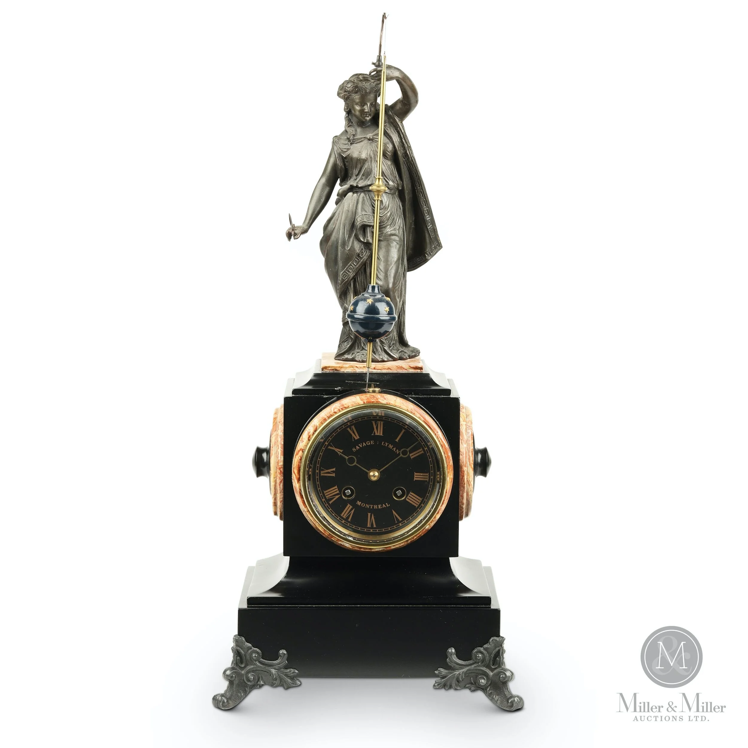 This Conical Pendulum Mystery Clock (Savage &amp; Lyman Montreal) is offered as lot 215 in the upcoming sale.