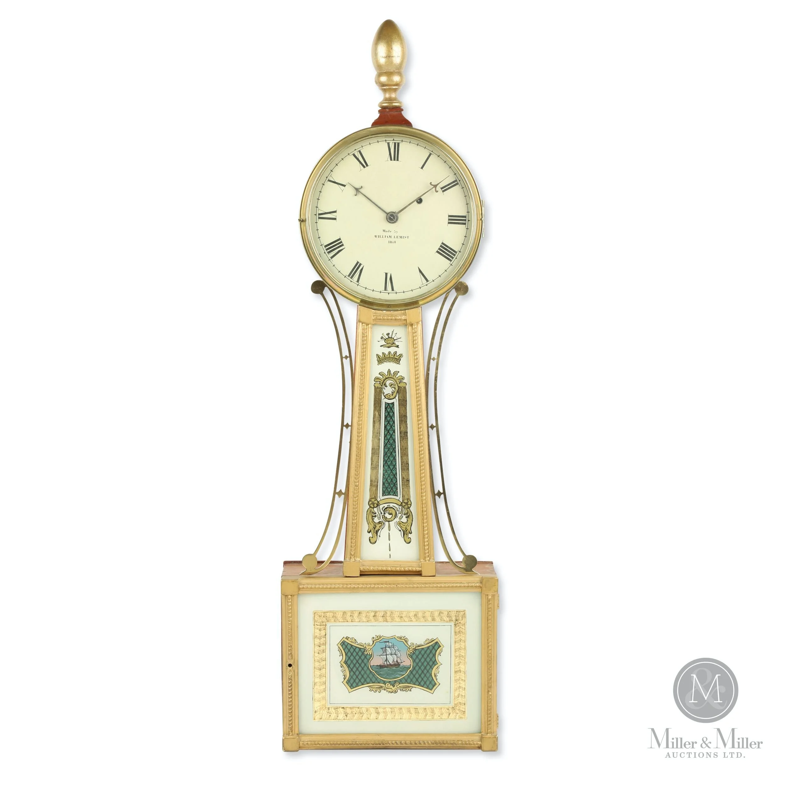 This William Lemist, Square Bottom Banjo Clock is offered as lot 218 in the sale.
