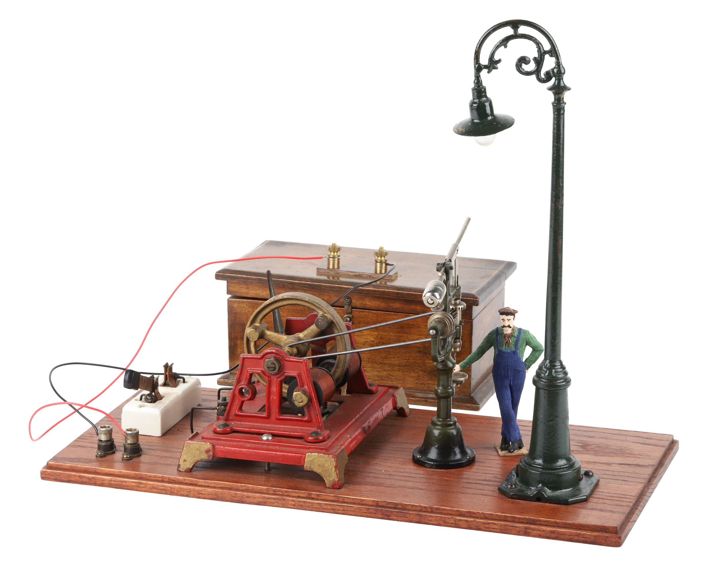Lot 166: Battery Powered Steam Diorama Workshop Drill Press with Figure and Light