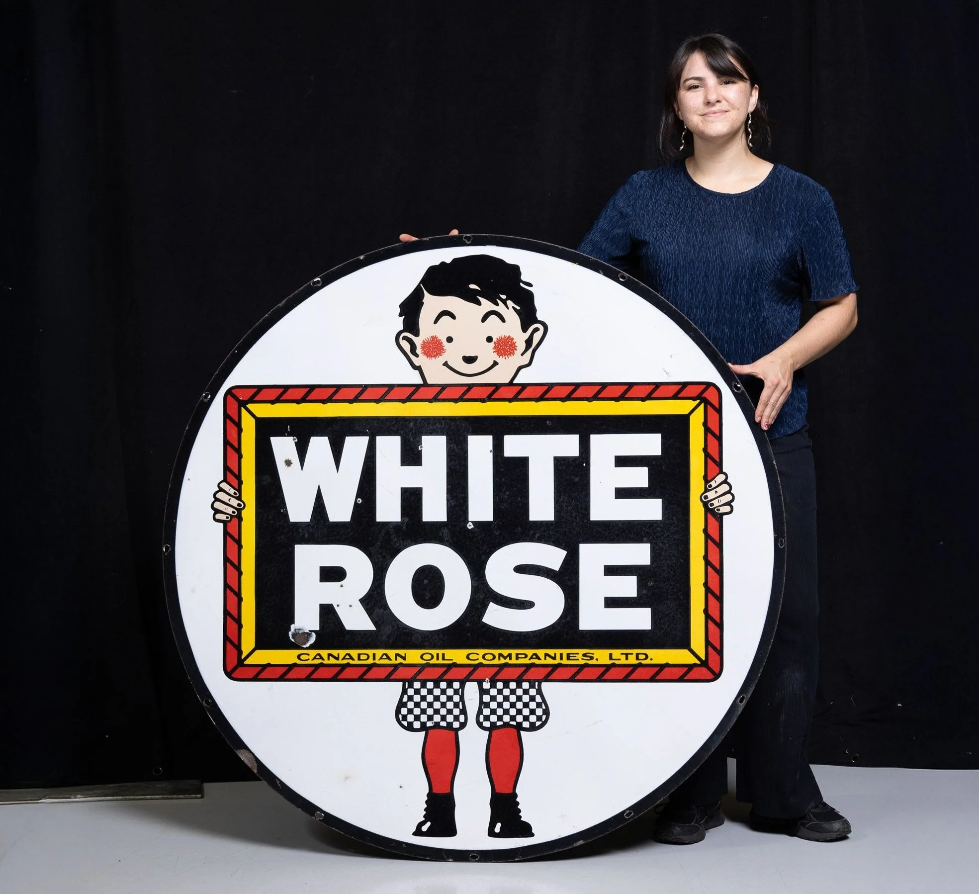 Lot 1254 - White Rose Gasoline 4' Dealer Sign