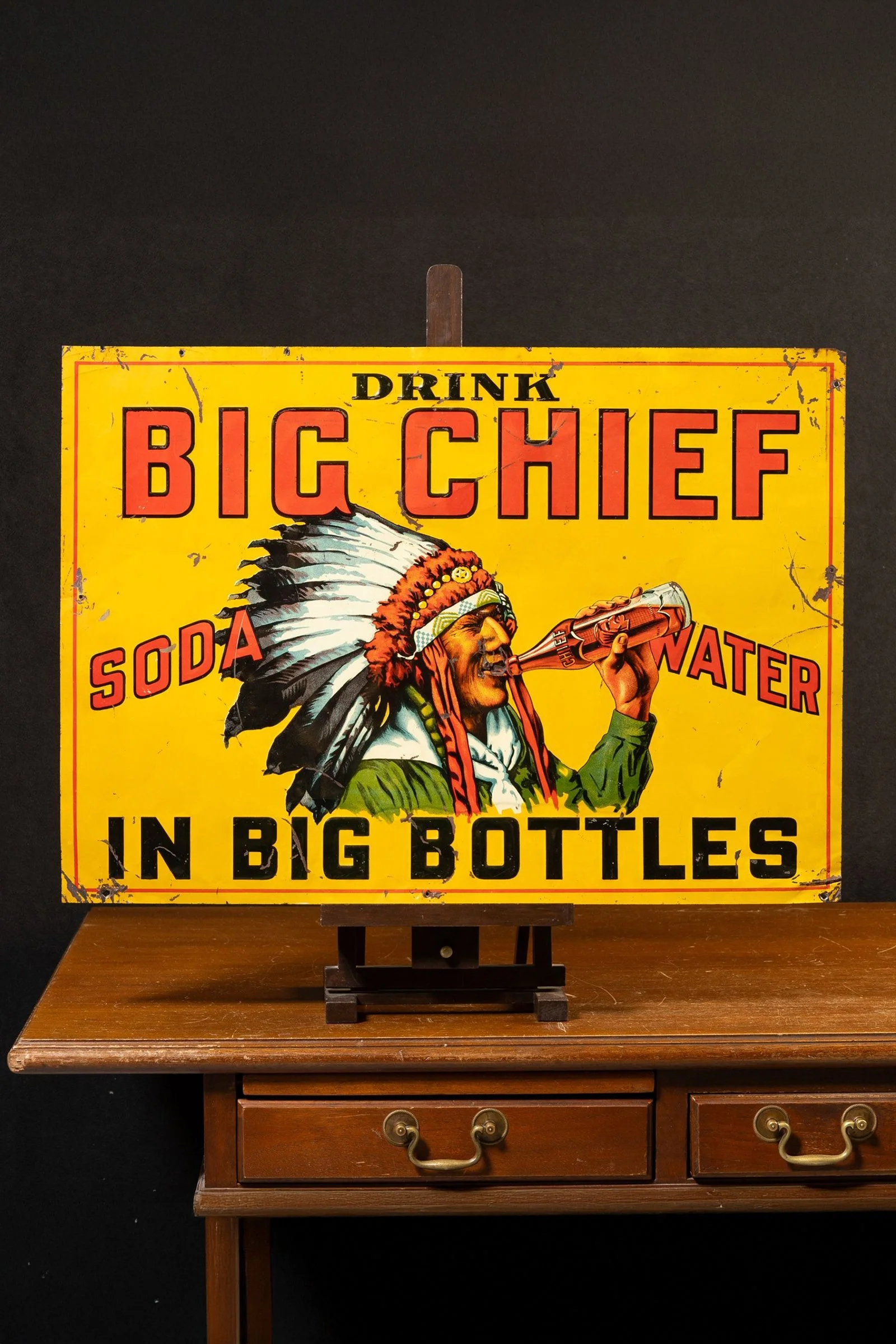 Lot 1153 - Big Chief Soda Water Sign