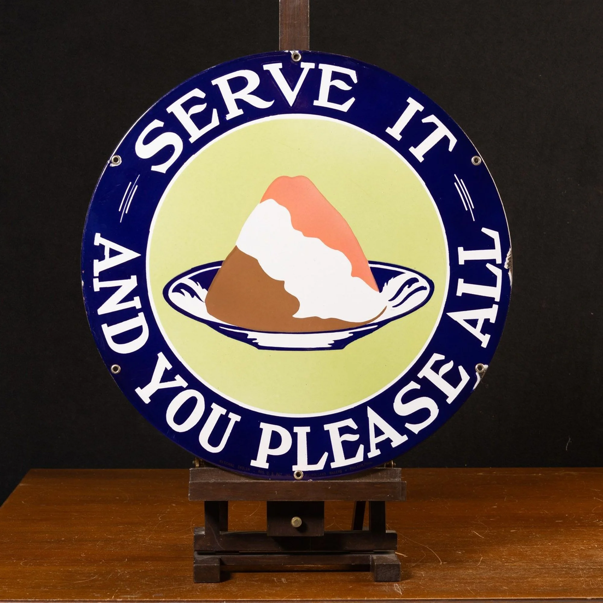 Lot 1243 - Serve It and You Please All Ice Cream Industry Sign