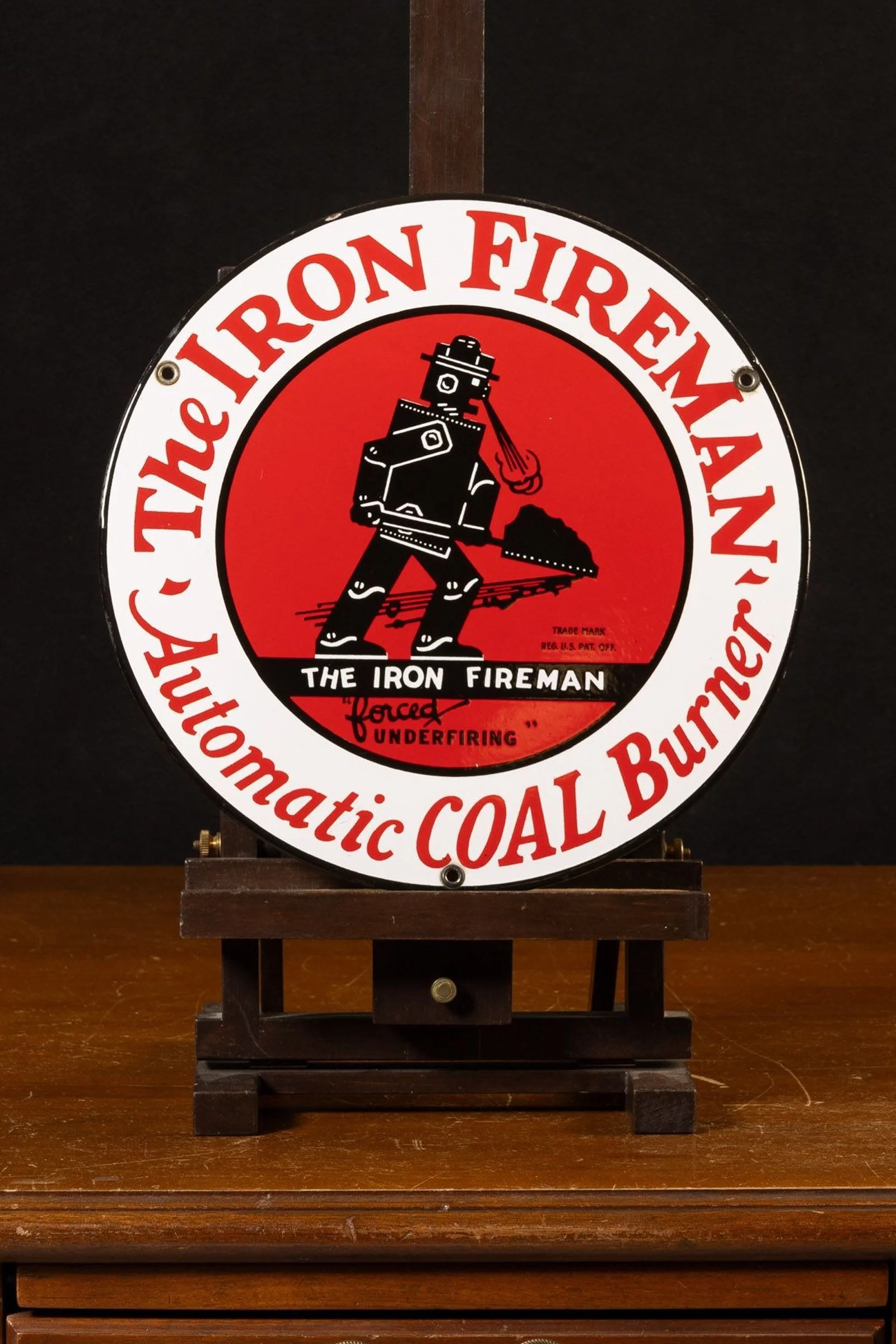 Lot 1270 - Iron Fireman Coal Furnace Sign