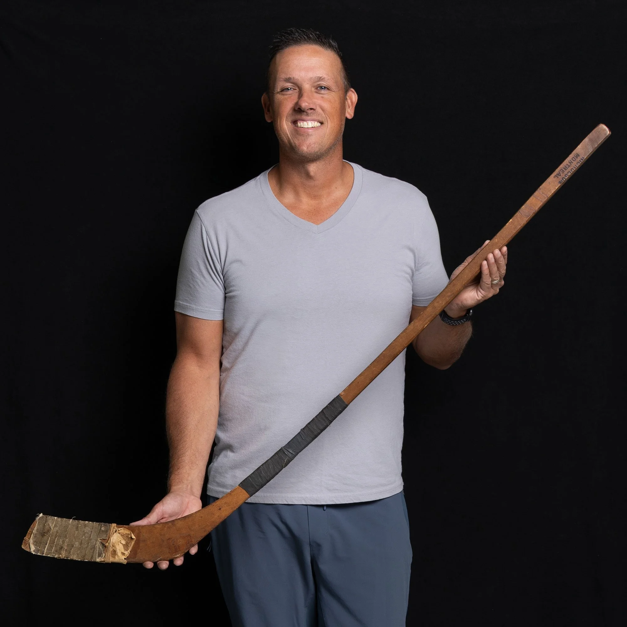 Goalie stick used in winning game for 1902 Stanley Cup 