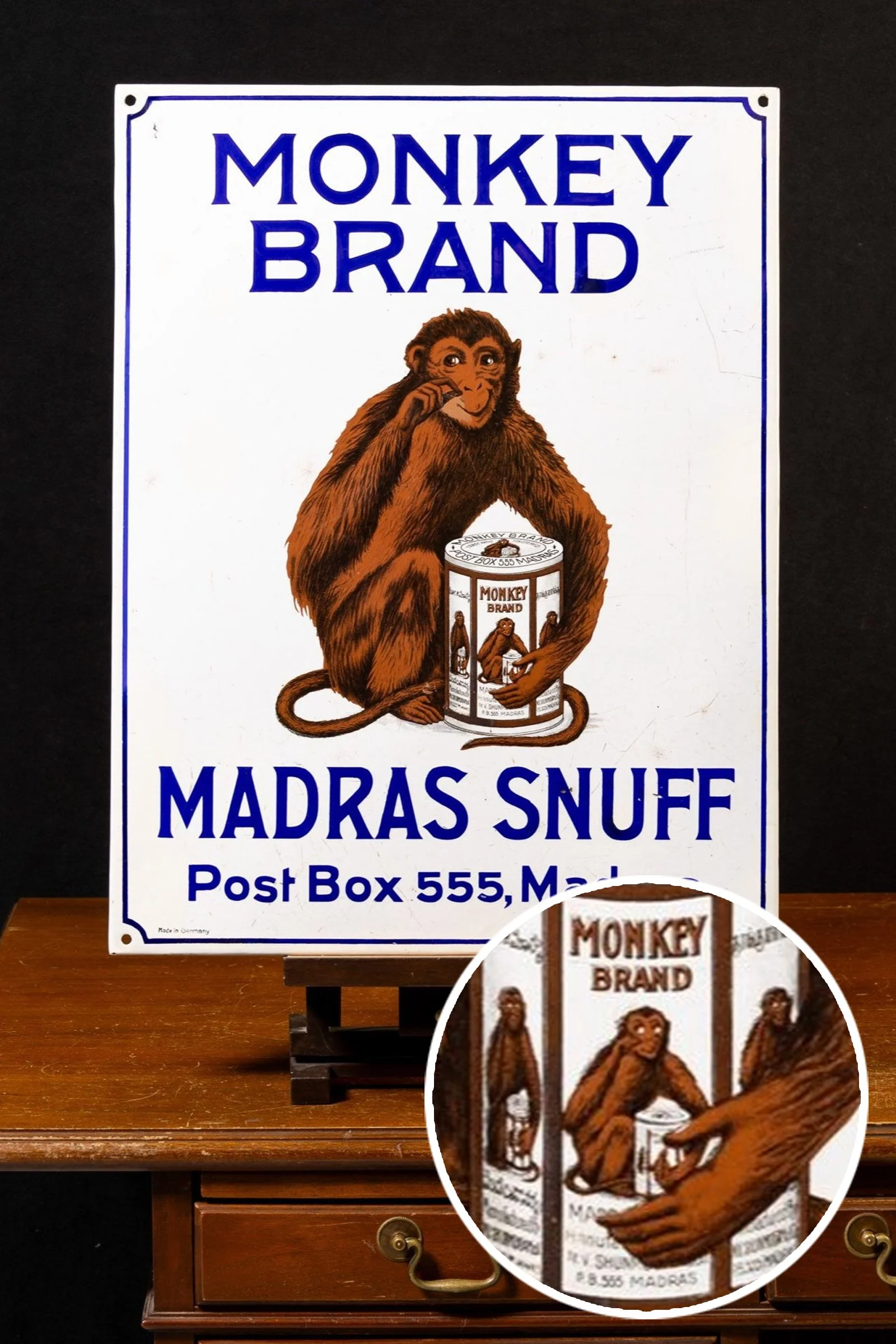 Lot 1311 - Monkey Brand Madras Snuff Sign