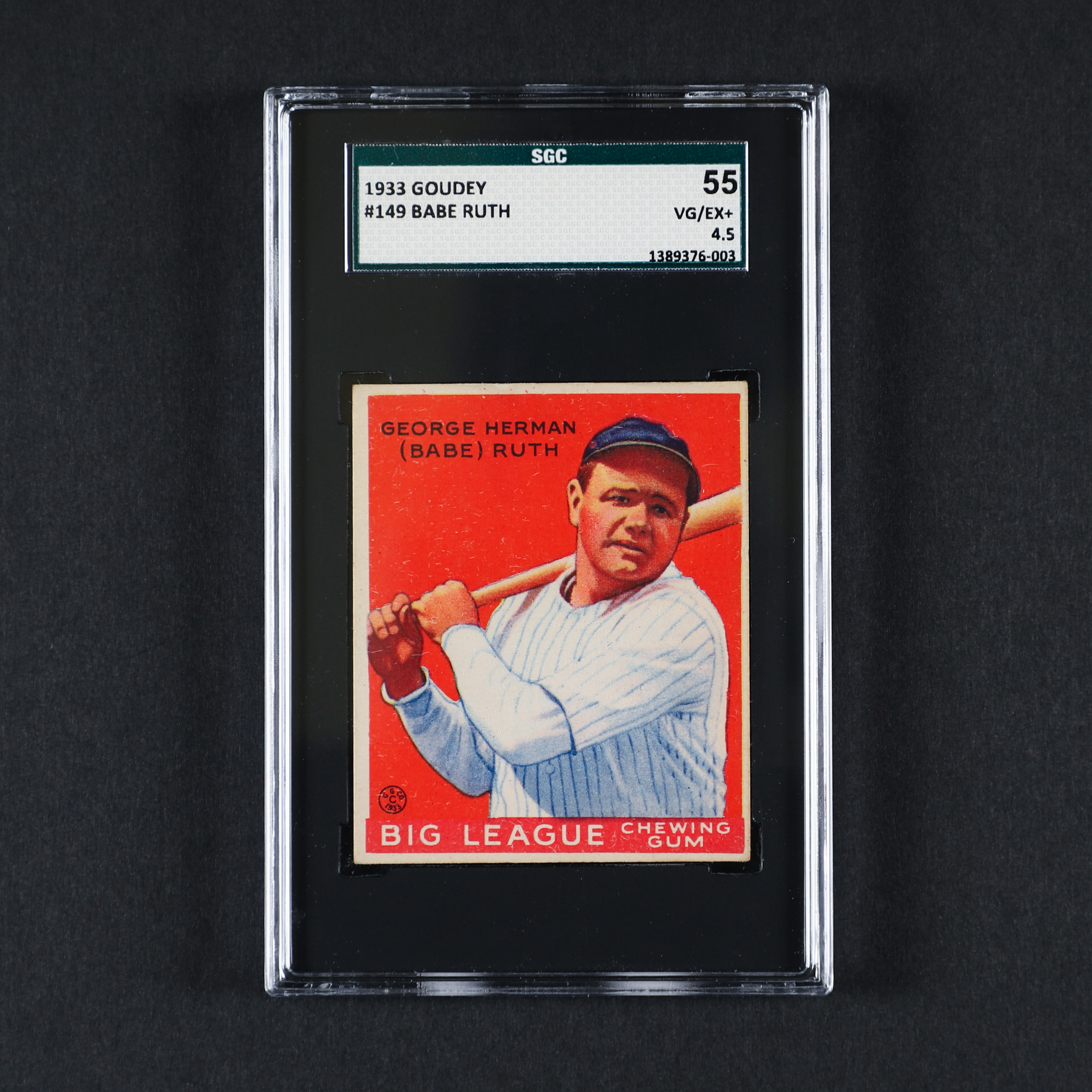 1933 Goudey #149 Babe Ruth (SGC 4.5 VG-EX+)