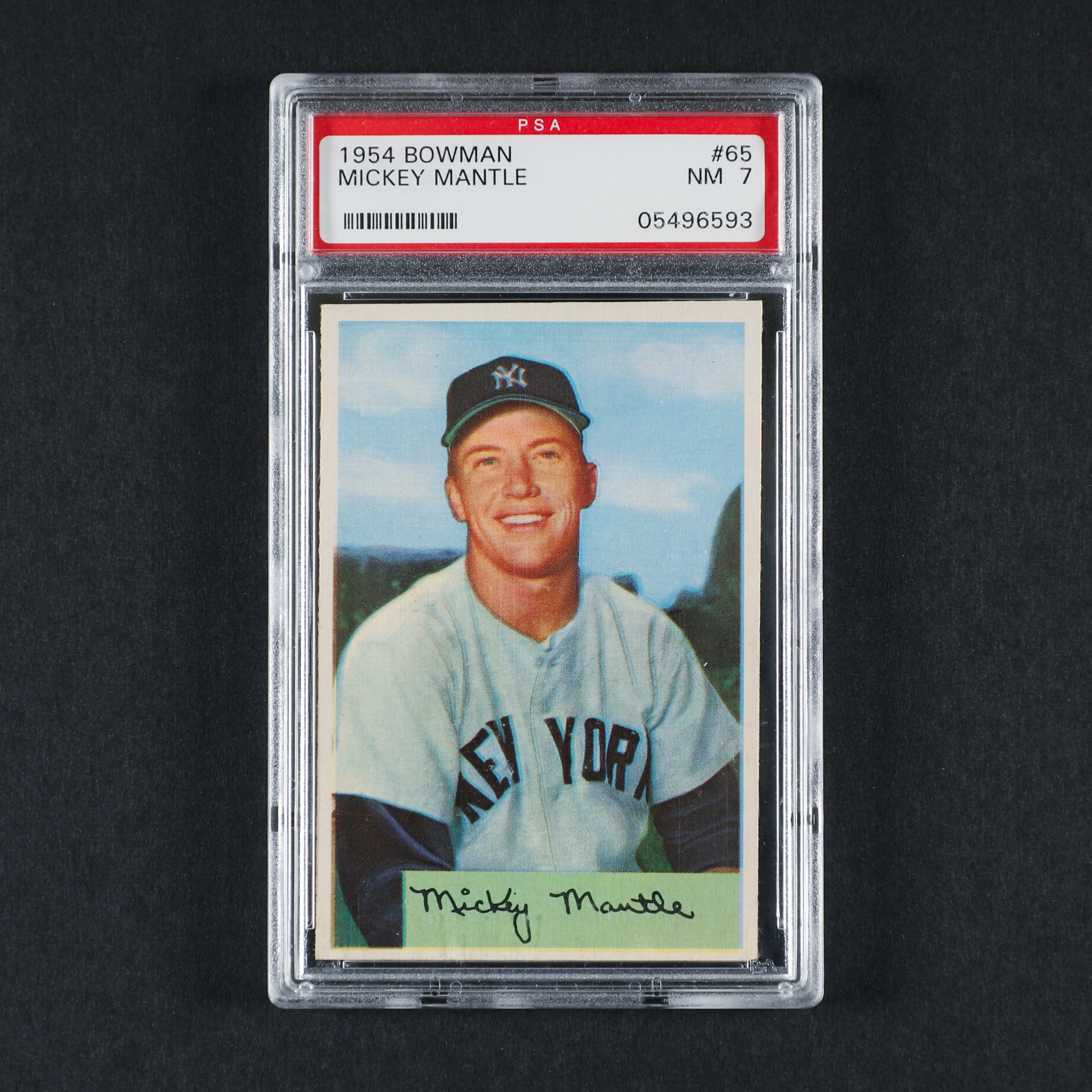 1954 Bowman #65 Mickey Mantle (PSA 7 NM)