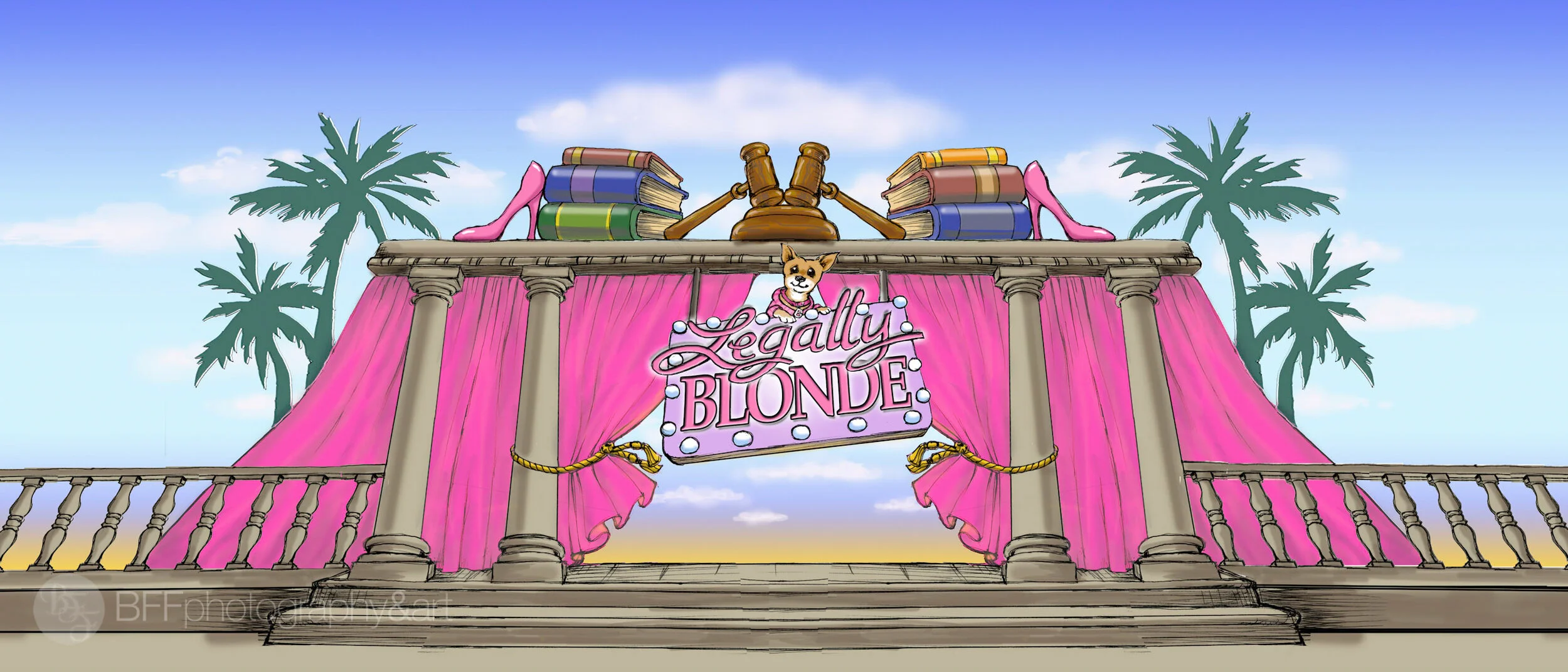 Legally Blonde Backdrop Design