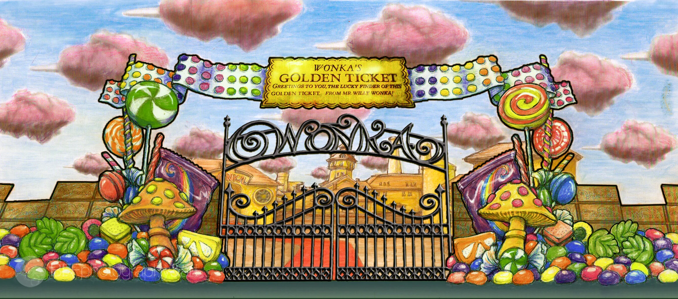 Willy Wonka Backdrop Design