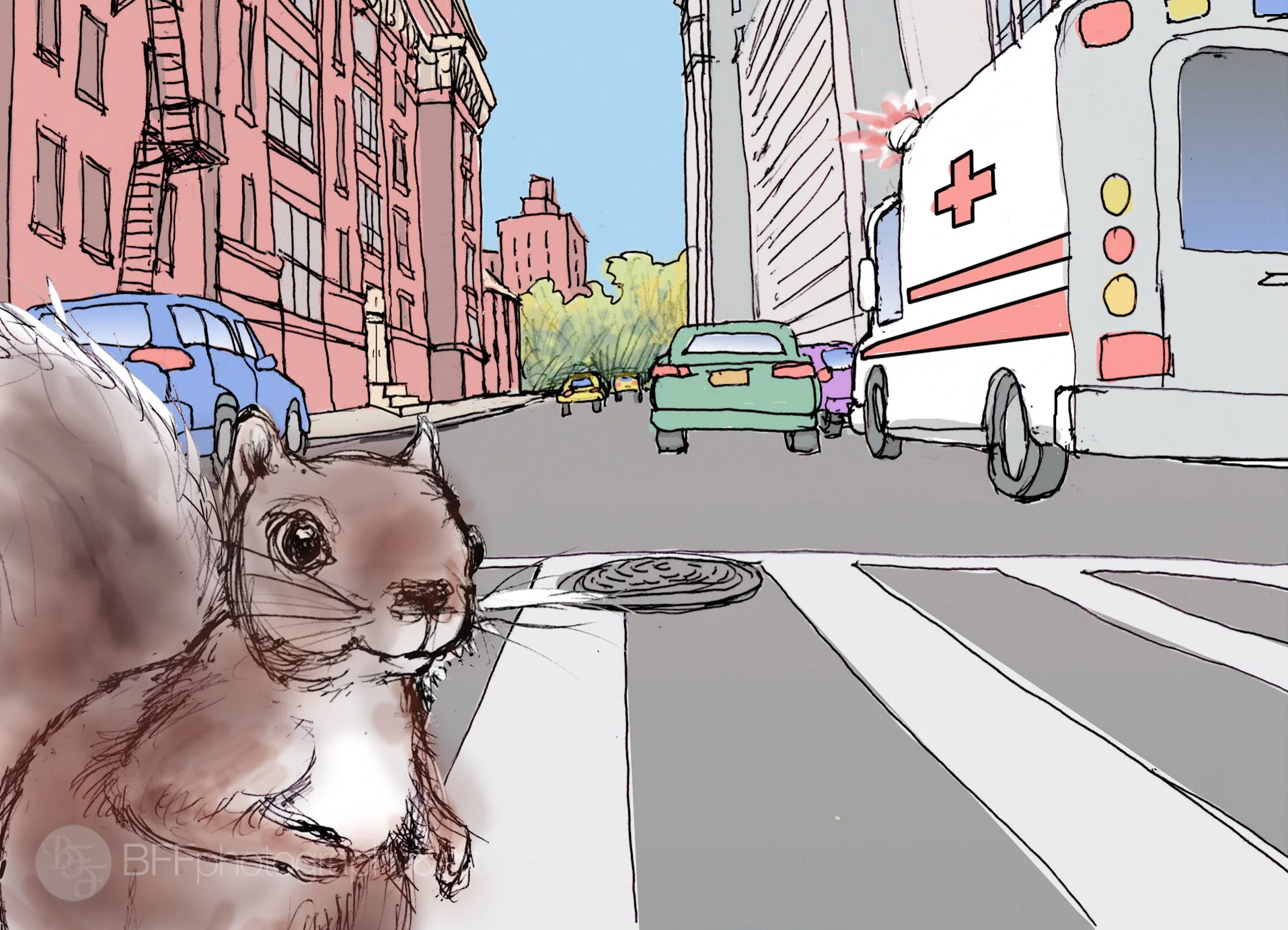 "The Squirrels of Stuy Town" Sample Art