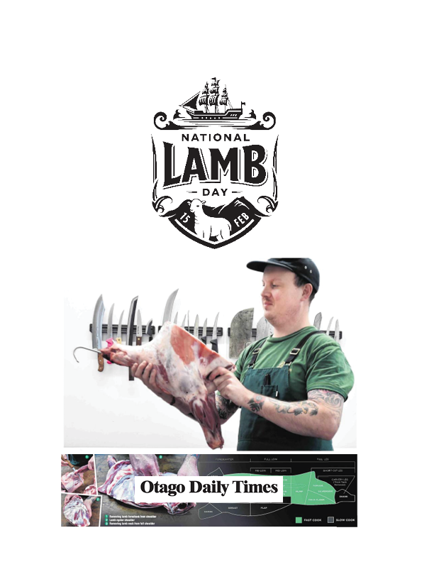 Butcher James Biggs from Links Quality Meats Interviewed in Otago Daily Times about National Lamb Day 