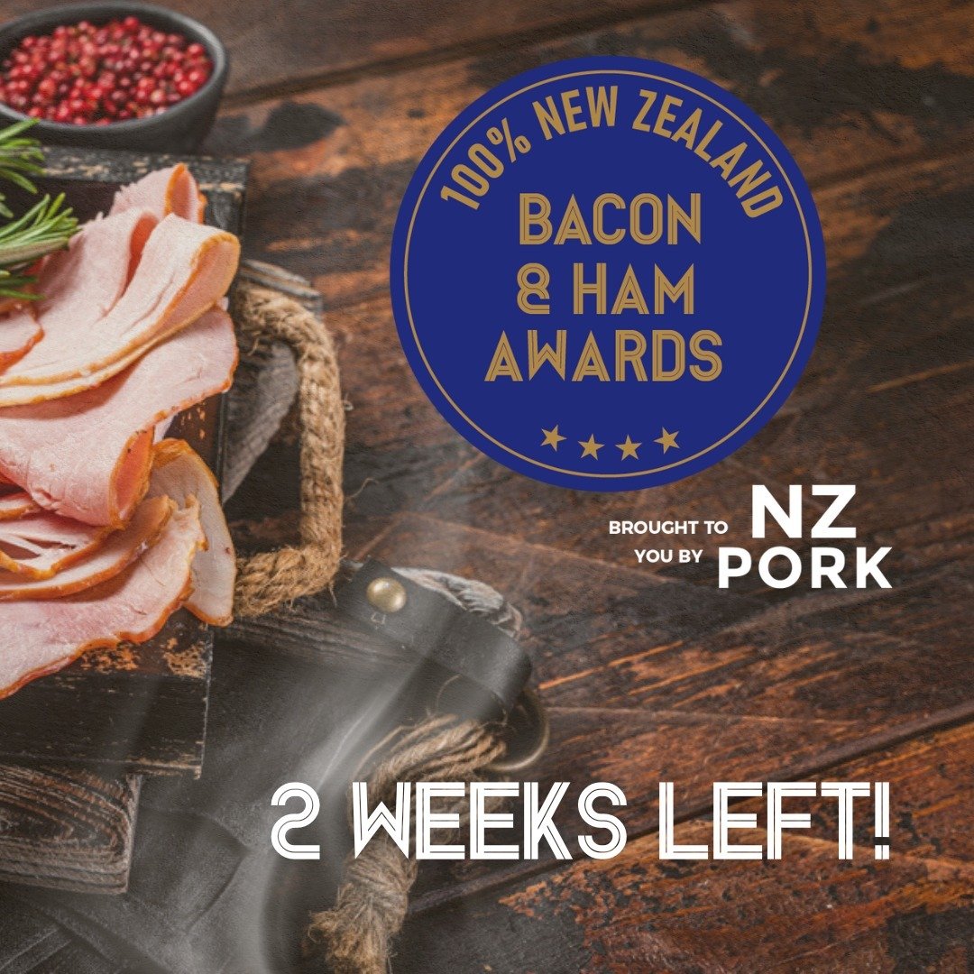 Only 2 weeks left to submit your entries for the 100% NZ Bacon &amp; Ham Awards!

Fill out the online form today at the link in our bio 👆 

Entries only need to be sent to us in early June, so there is still plenty of time to prepare your best NZ po