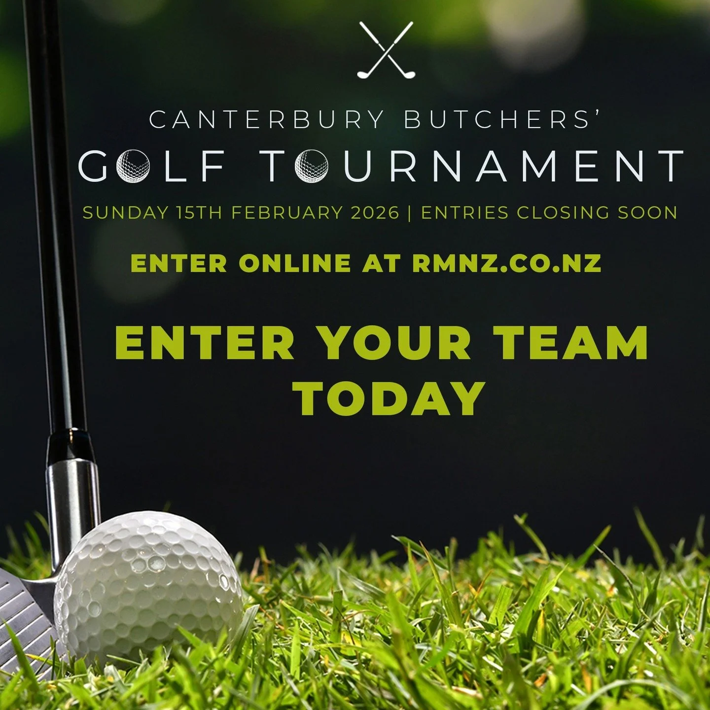 Time is running out! ⏰ Only 22 days left to enter the 2026 Canterbury Butchers Golf Tournament ⛳

Swift are back with their delicious Ribs @ hole 10, the Hellers BBQ will be serving up BBQ goodness @ hole 3, and we&rsquo;ve got a brand-new Sharpest D