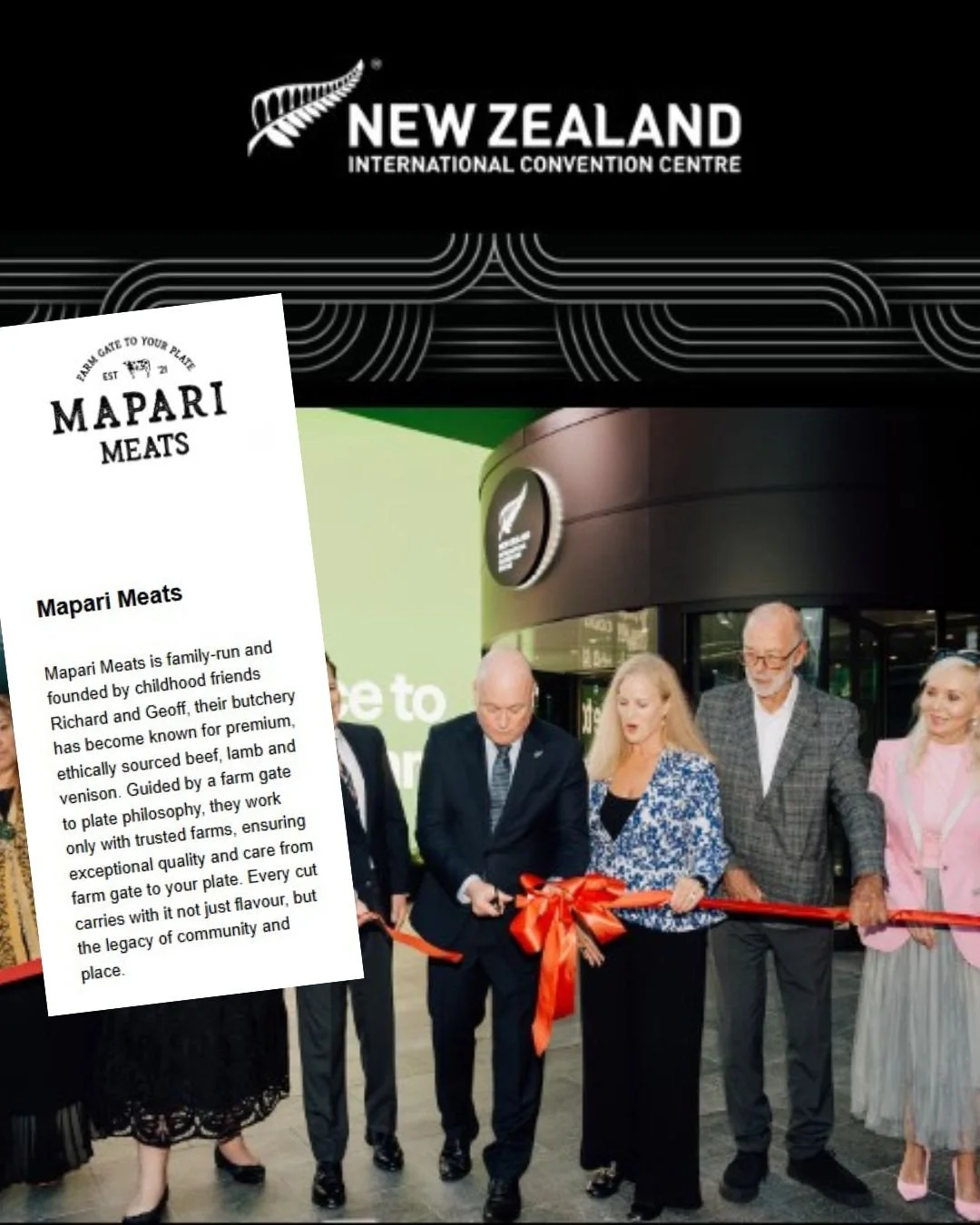 Massive shout out to one of our members Mapari Meats for being chosen as one of the preferred beef suppliers for the newly opened New Zealand International Convention Centre in the Auckland CBD.