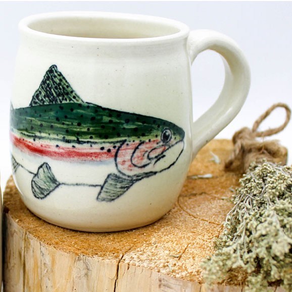 Check our new #troutmugs! The perfect item for the fly fisher in your life. For special orders contact Terri at headwaterspotterybzn@gmail.com