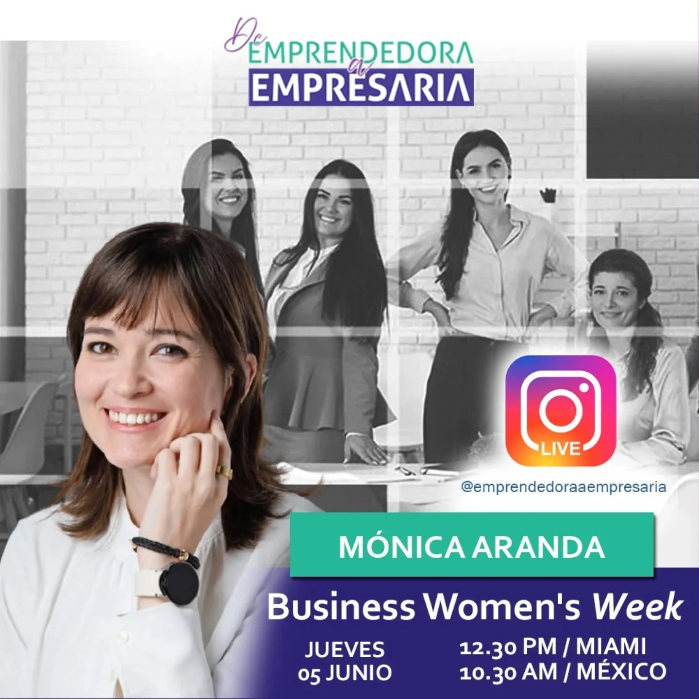 Con mucha emoci&oacute;n les comparto que ser&eacute; entrevistada en el evento Business Women's Week de De Emprendedora a Empresaria del 2 al 6 de junio! 🌟💃 

&Uacute;nete a nosotras para conocer a mujeres l&iacute;deres empresarias y aprender de 