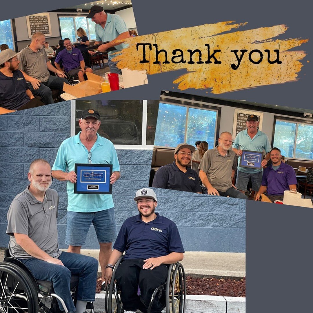 Last night it was a great honor to present Tom Lenhart with this plaque. Tom is a huge part of Florida Adaptive Sports, with him around wheelchairs and other equipment stay in good working order. Thank you, Tom.