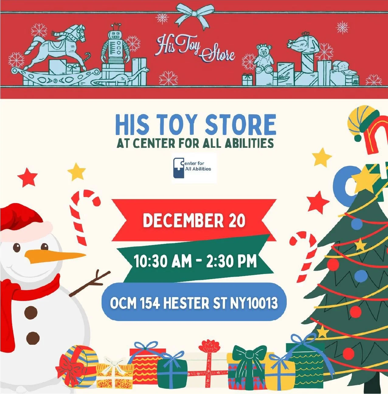 His Toy Store at Center for All Abilities 