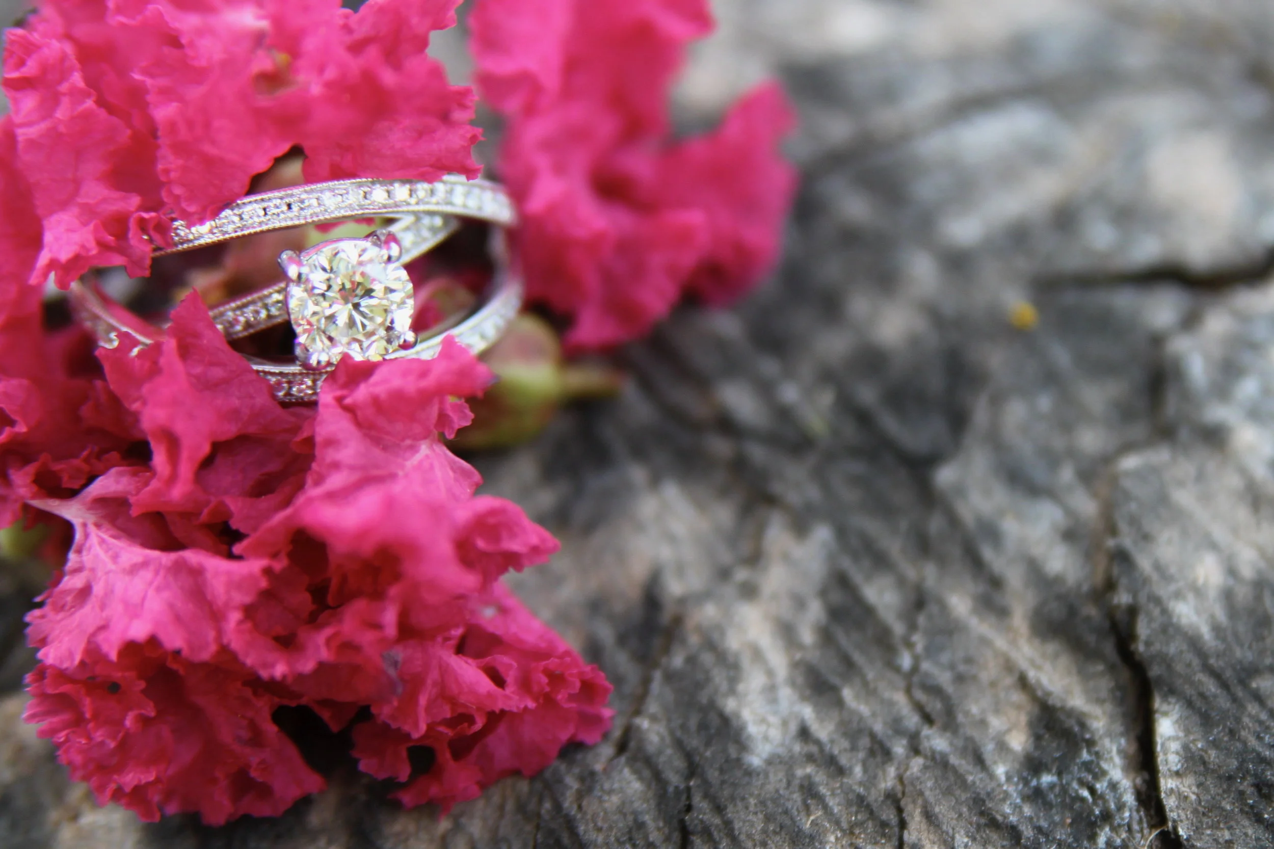 Custom Off Center Crossing Diamond Ring