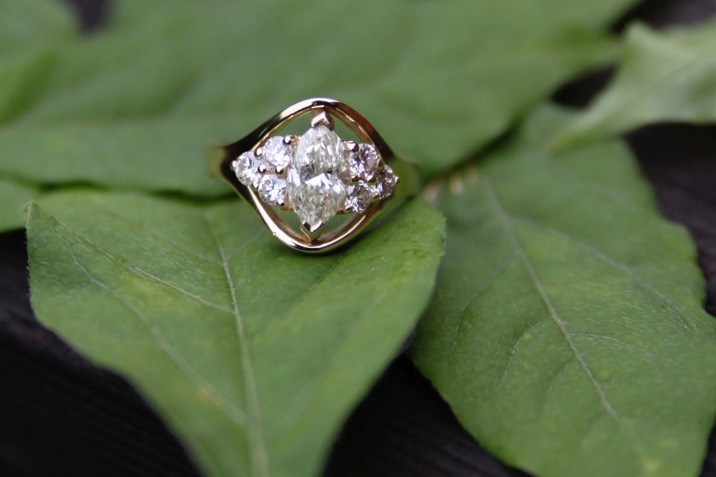 Custom Marquis Diamond Ring