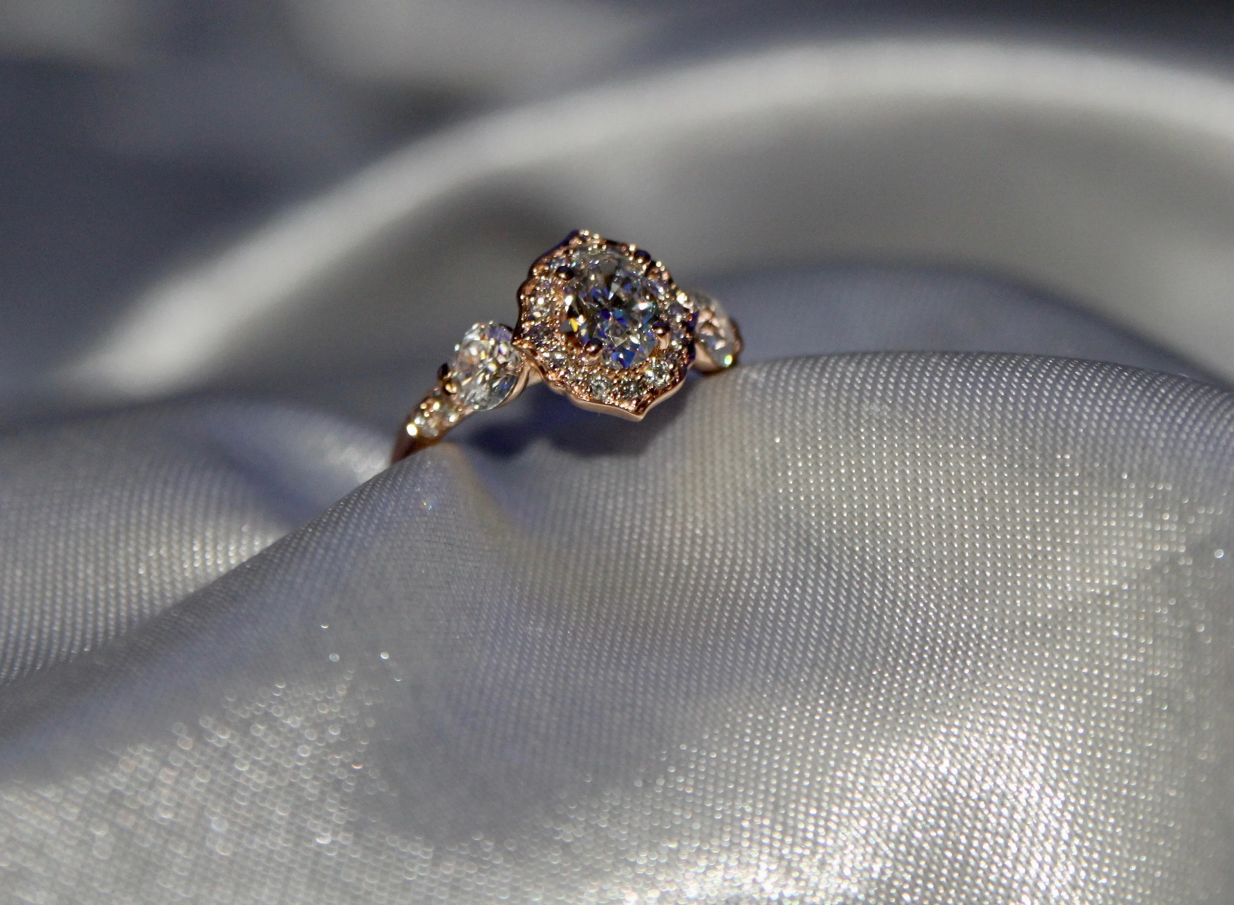 Custom Rose Gold Diamond Engagement Ring