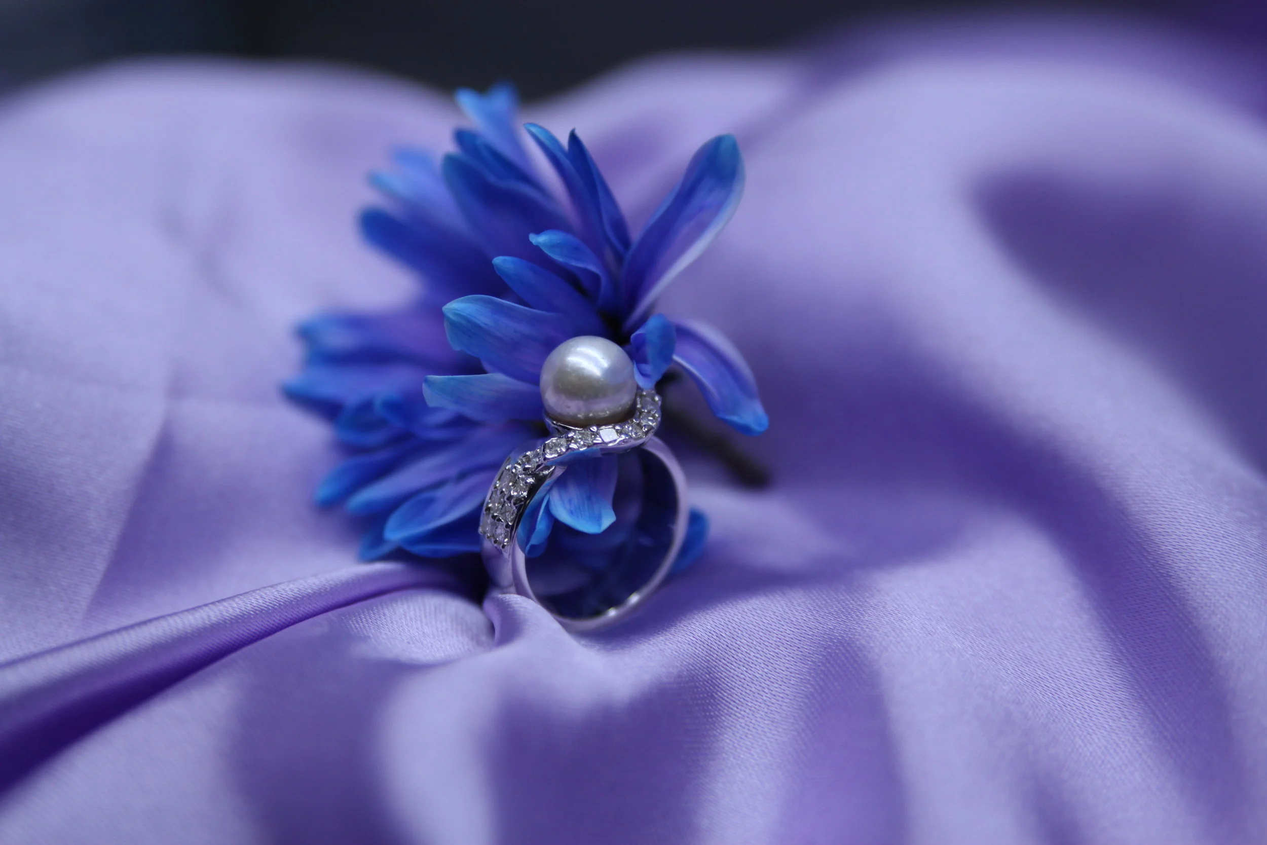 Custom Pearl and Diamond Ring