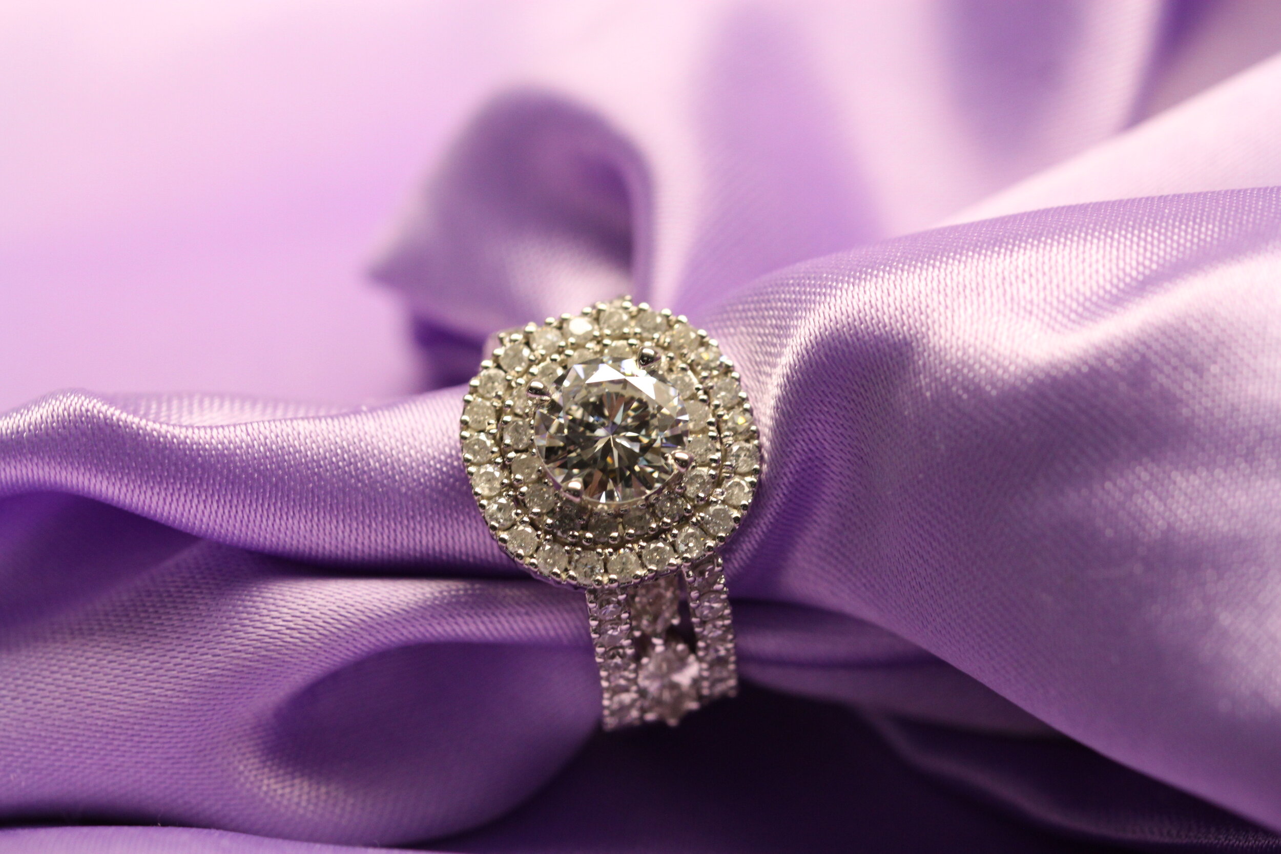 Custom Doube Halo Diamond Engagement Ring