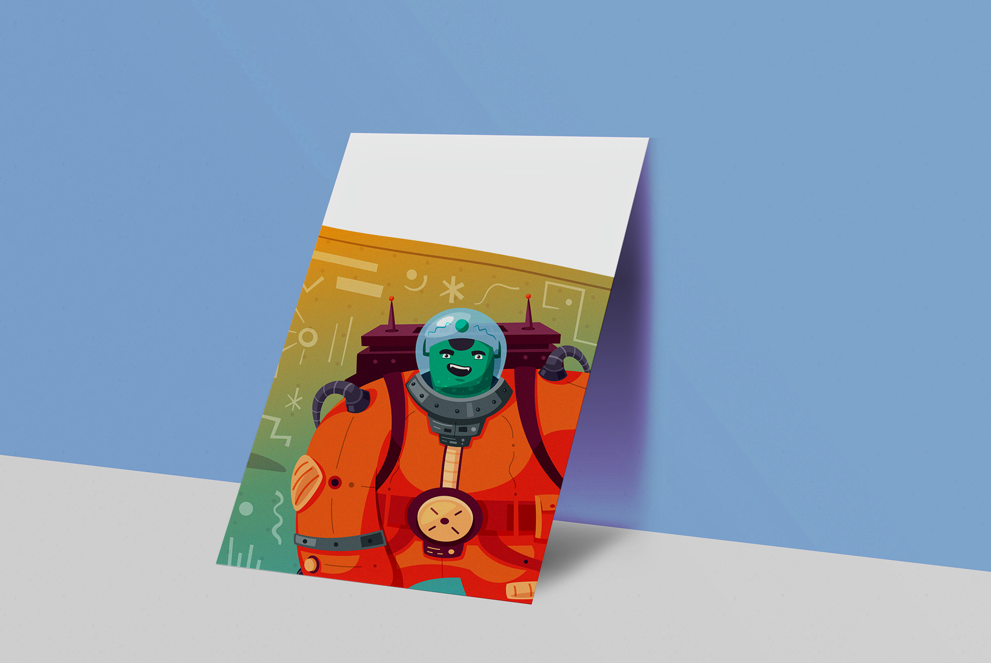 full color postcard printed of an alien printed by Print Hub a Miami sign shop
