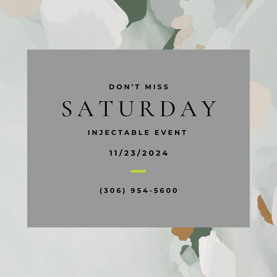 We&rsquo;re having an Injectable Event Saturday, November 23 🍎 It&rsquo;s hard to make time for appointments during the week but we&rsquo;ve got you. Call (306) 954-5600 and book your time slot 🍎⁣
⁣⁣
⁣#Nurselauren #drchristhomson #Saskatoon #Botox