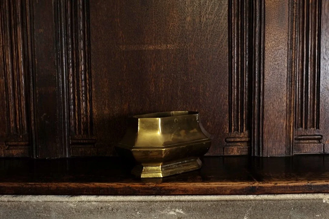Vintage Solid Brass Octagonal Planter