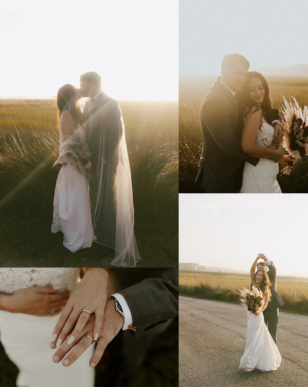  Newlyweds stand together during golden hour by Steph Photo Co 