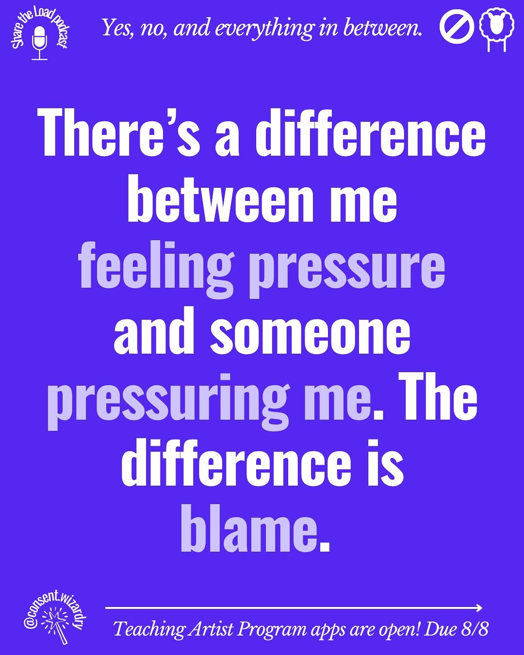 Posted this a little over a year ago. Felt like we could all (myself included) use a reminder.

UPCOMING CLASSES
* Consent Educator Training: 9/8&ndash;10/9
* Consent-Based Teaching Artist Program: 9/8&ndash;11/20

Comment &ldquo;classes&rdquo; to ge