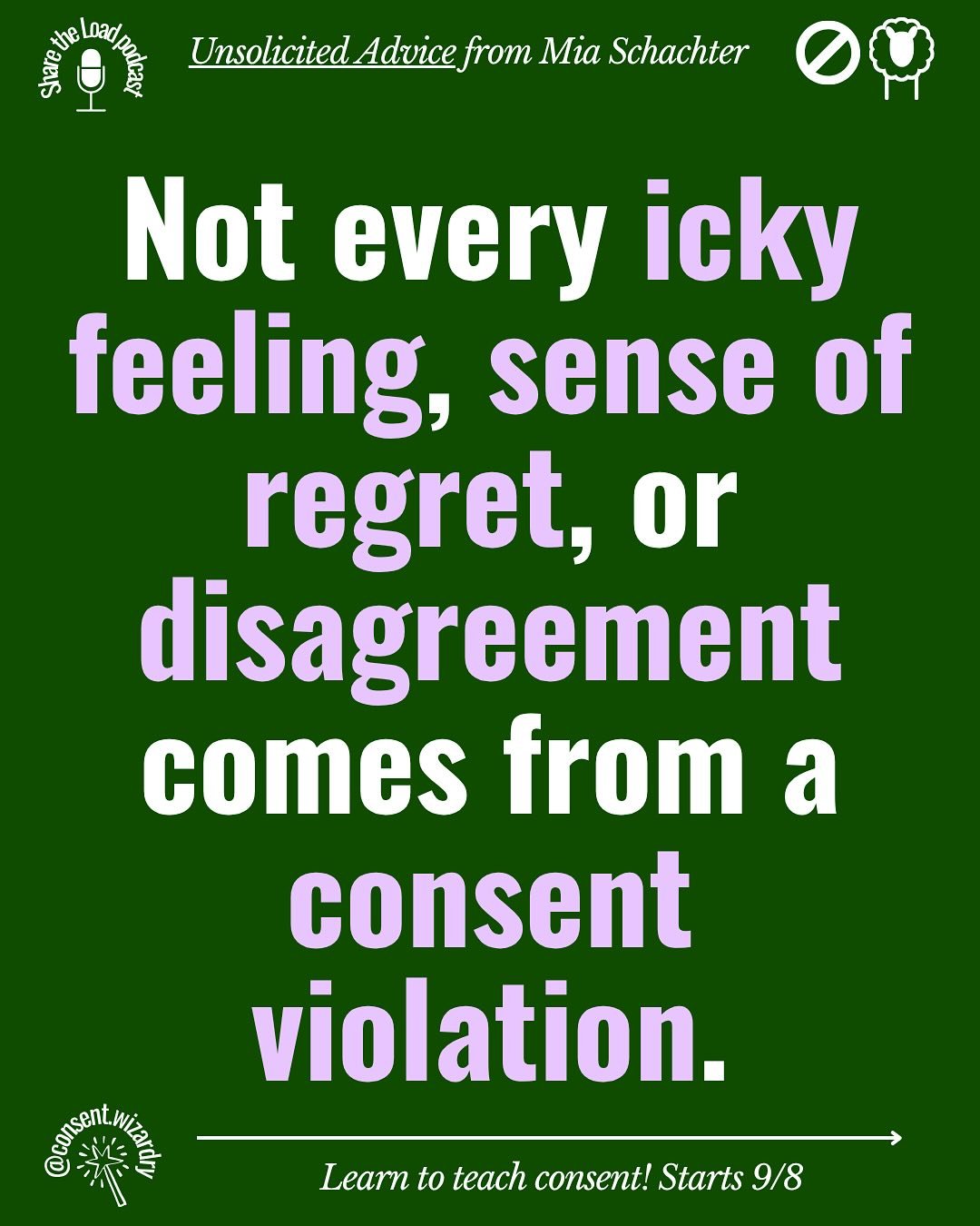 My writing is on substack at consentwizardry.substack.com. 

UPCOMING CLASSES
* Consent Educator Training: 9/8&ndash;10/9
* Consent-Based Teaching Artist Program: 9/8&ndash;11/20

Comment &ldquo;classes&rdquo; to get a link.

Comment:
* &ldquo;UA&rdq