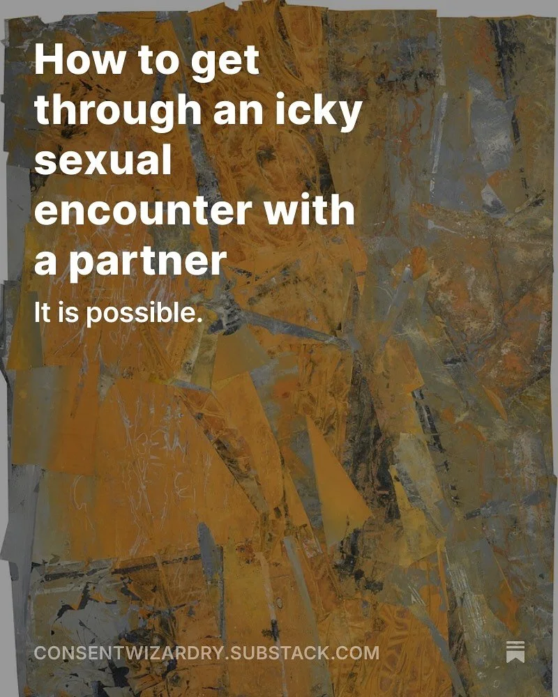My writing is on substack at consentwizardry.substack.com. 

UPCOMING CLASSES
* Consent Educator Training: 9/8&ndash;10/9
* Decolonizing Nonviolent Communication with @withmeenadchi 10/6
* Unblocked: Cultivating Secure #Attachment with Your Creativit