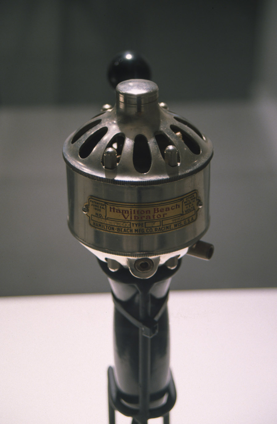 Detail, Hamilton Beach antique vibrator, 1903