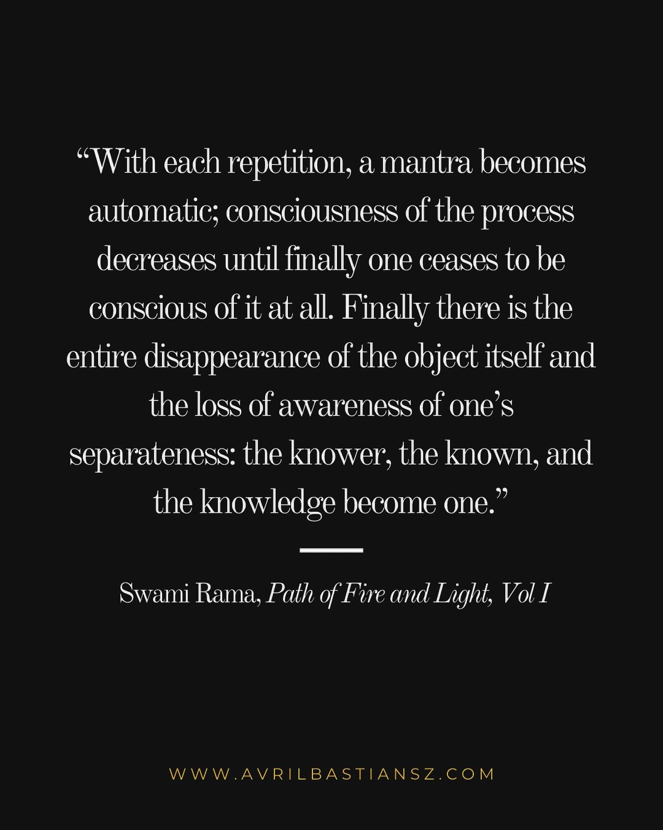 &ldquo;With each repetition, a mantra becomes automatic&hellip; until the knower, the known, and the knowledge become one.&rdquo; &mdash; Swami Rama

As the year comes to a close, I&rsquo;ll be offering Japa Meditation of the Mahā Gāyatrī Mantra &mda