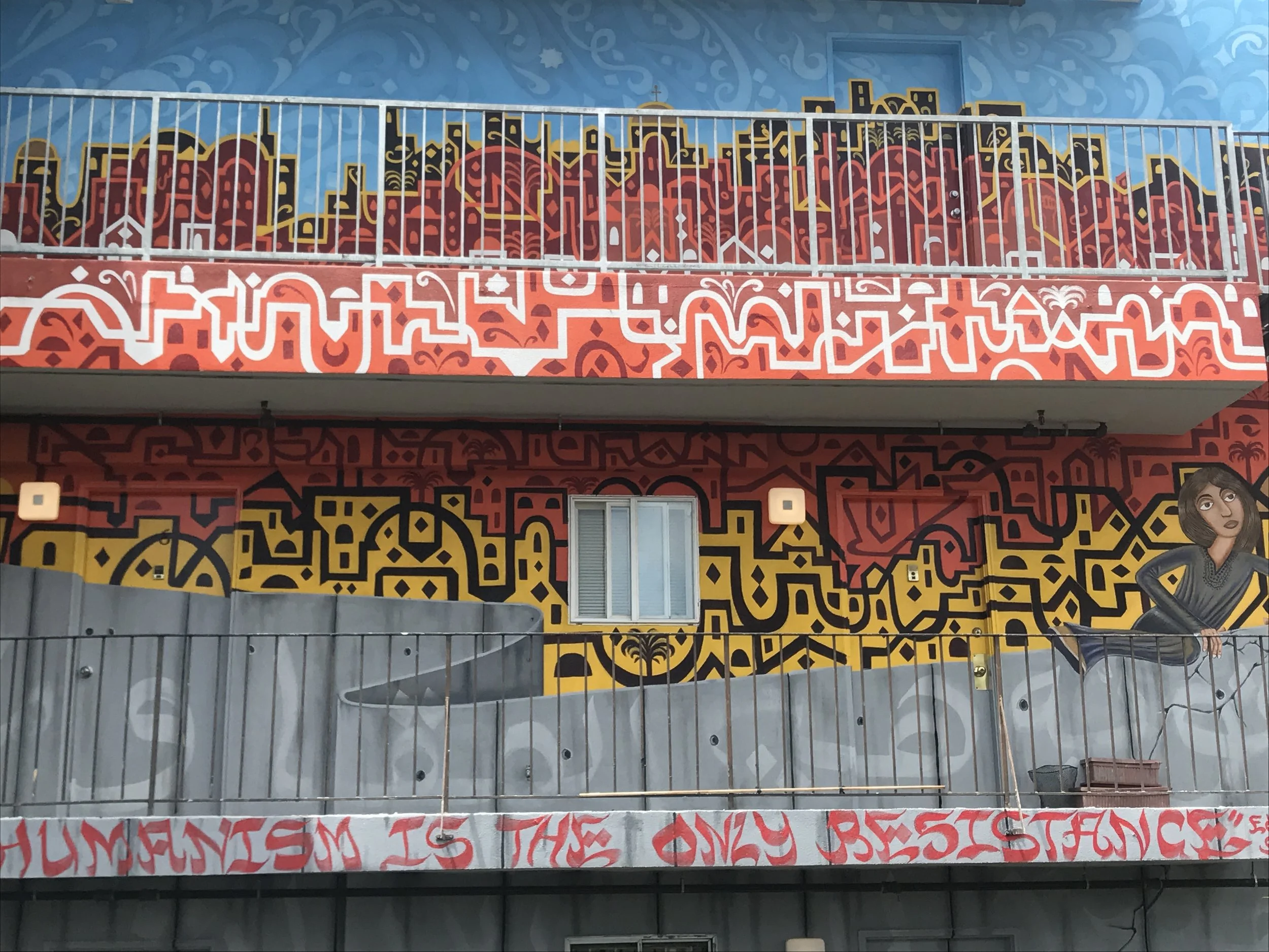 Multi colored medina, along with quote "Humanism is the only Resistance" Edward Said.