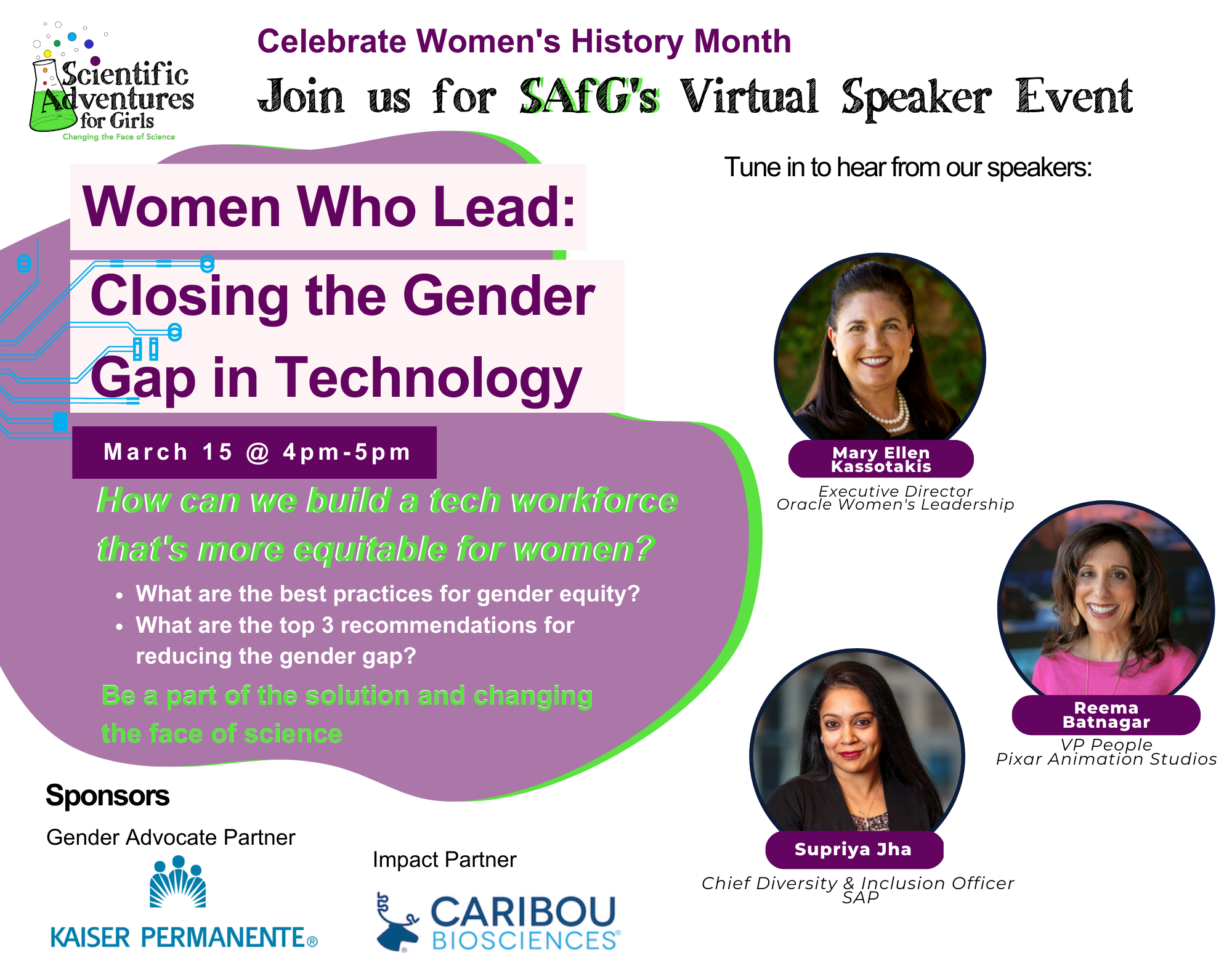 Women Who Lead:   Closing the Gender Gap in Technology