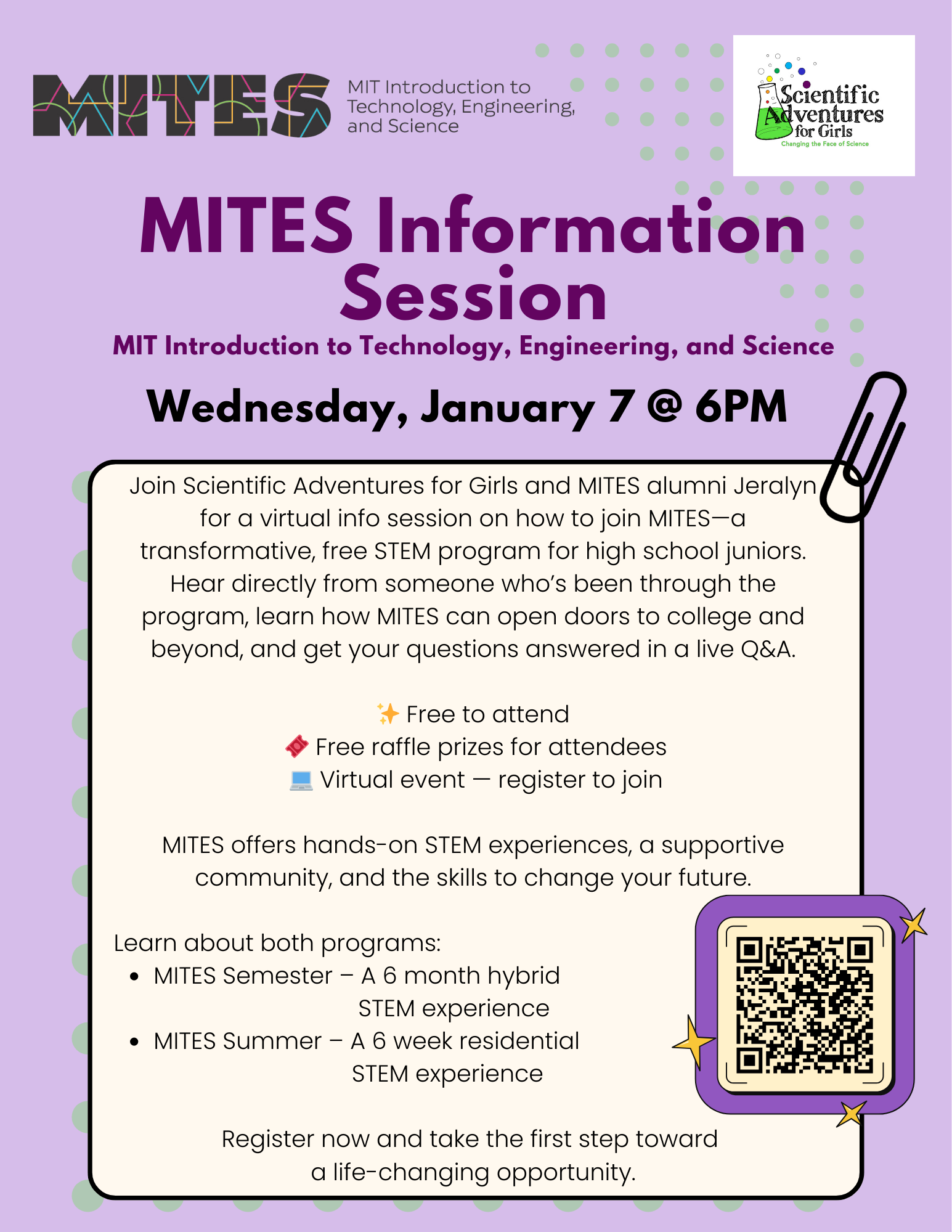 MITES at MIT Information Session with SAfG