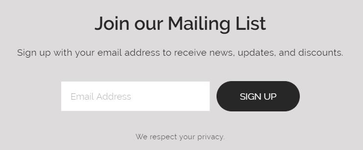 Join our Mailing List 