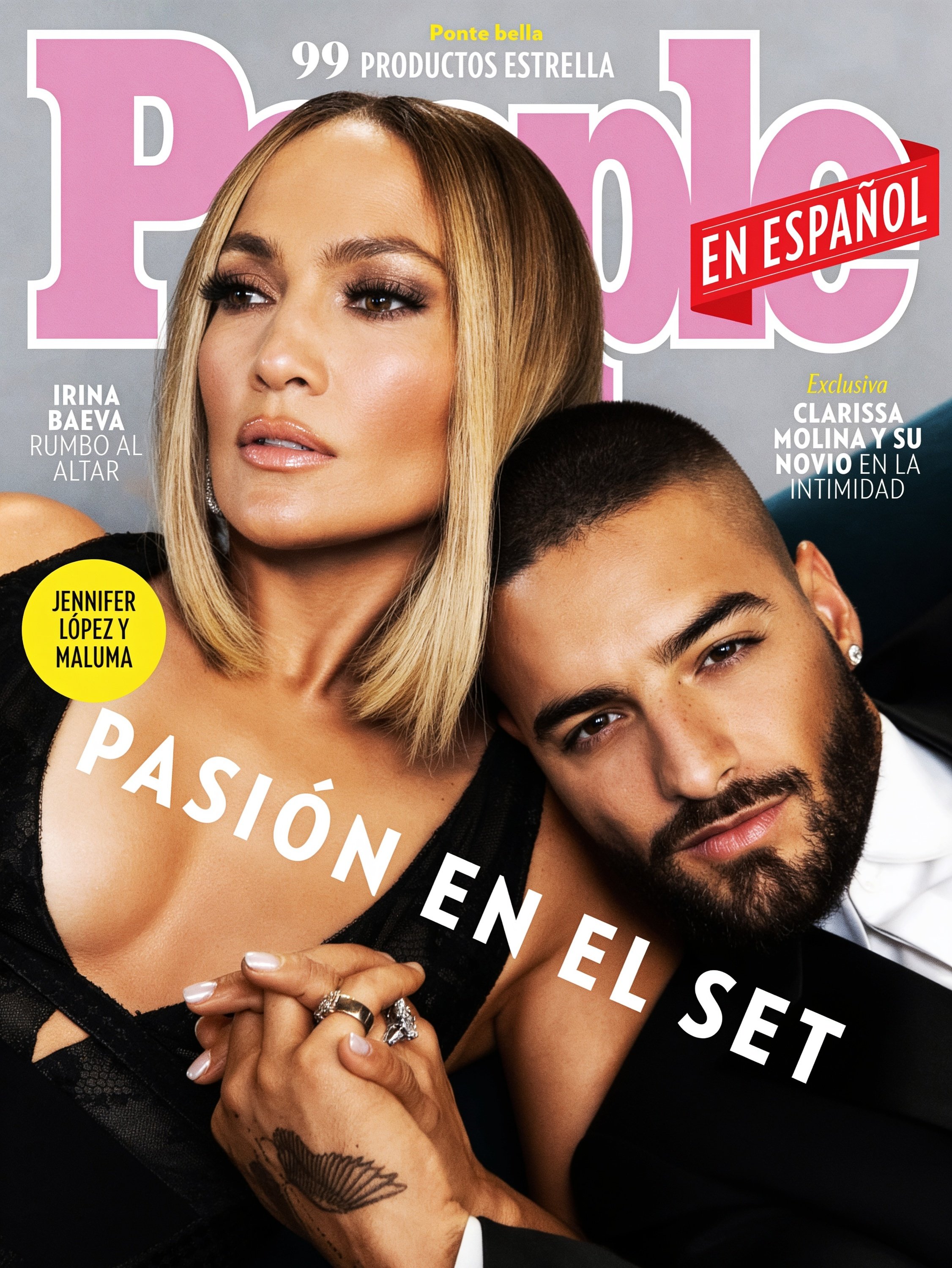 Jennifer Lopez and Maluma on the People en Español 'Pasión en el set' cover by celebrity photographer Steven Gomillion