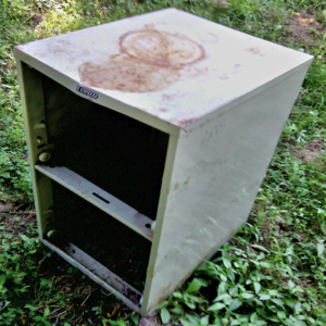 rusty filing cabinet upcycle
