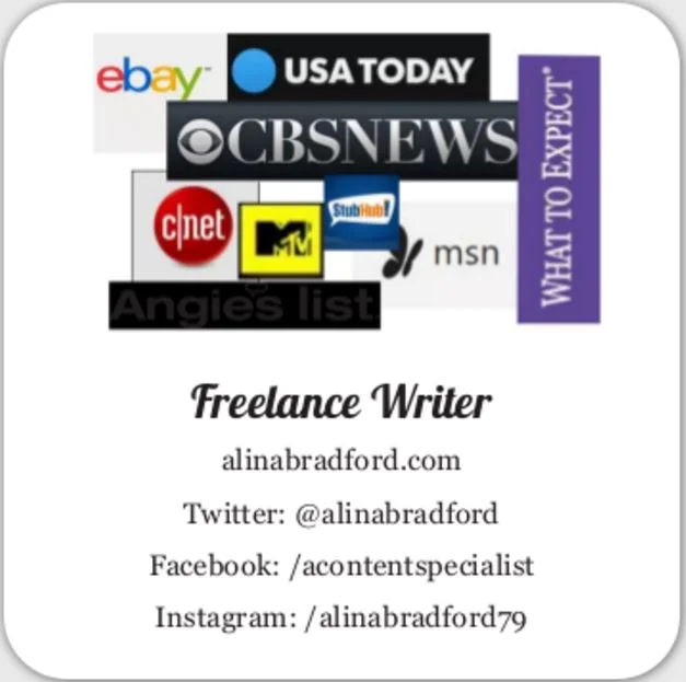 Business cards for freelance writers