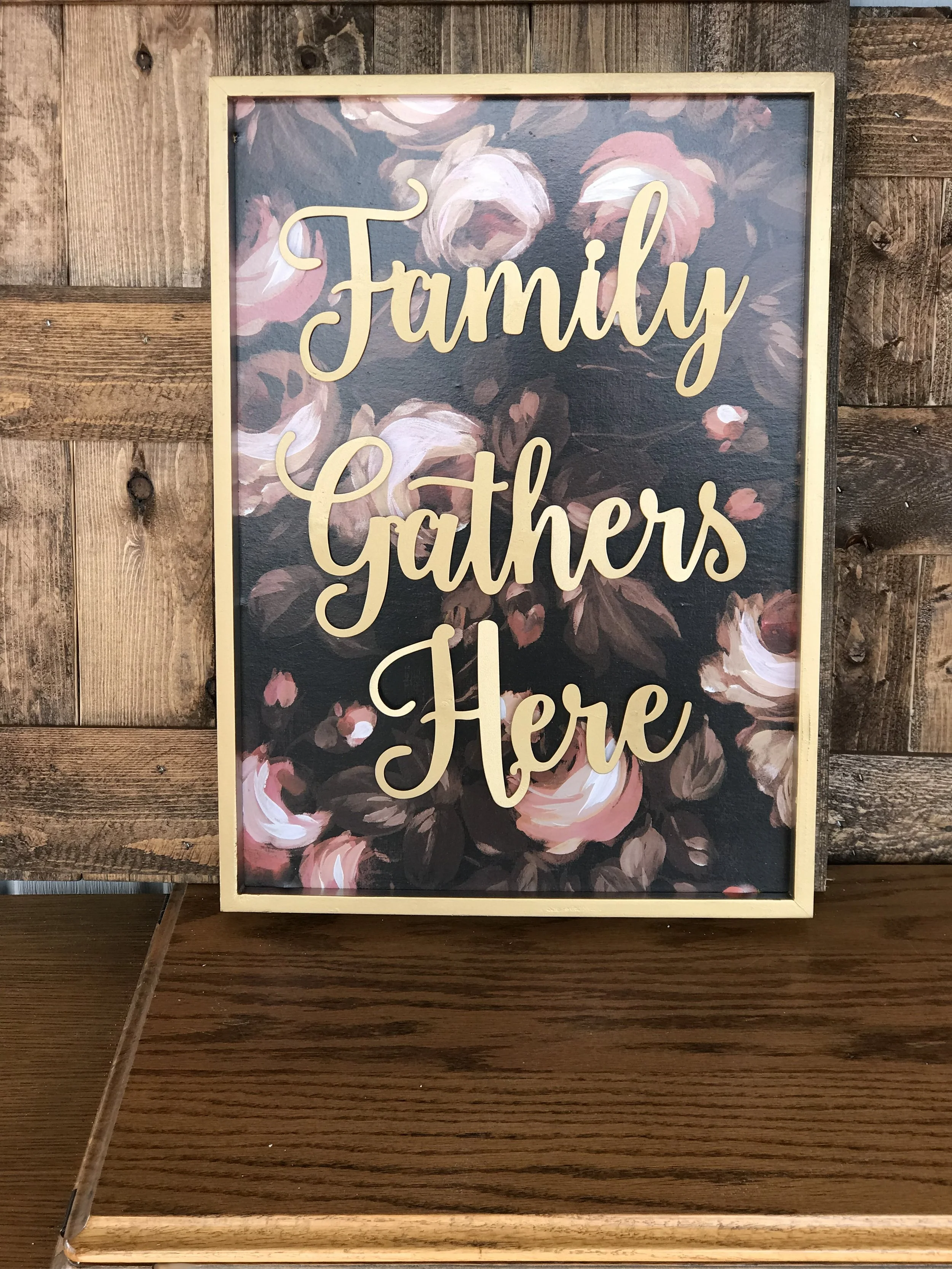 Family Gathers Sign