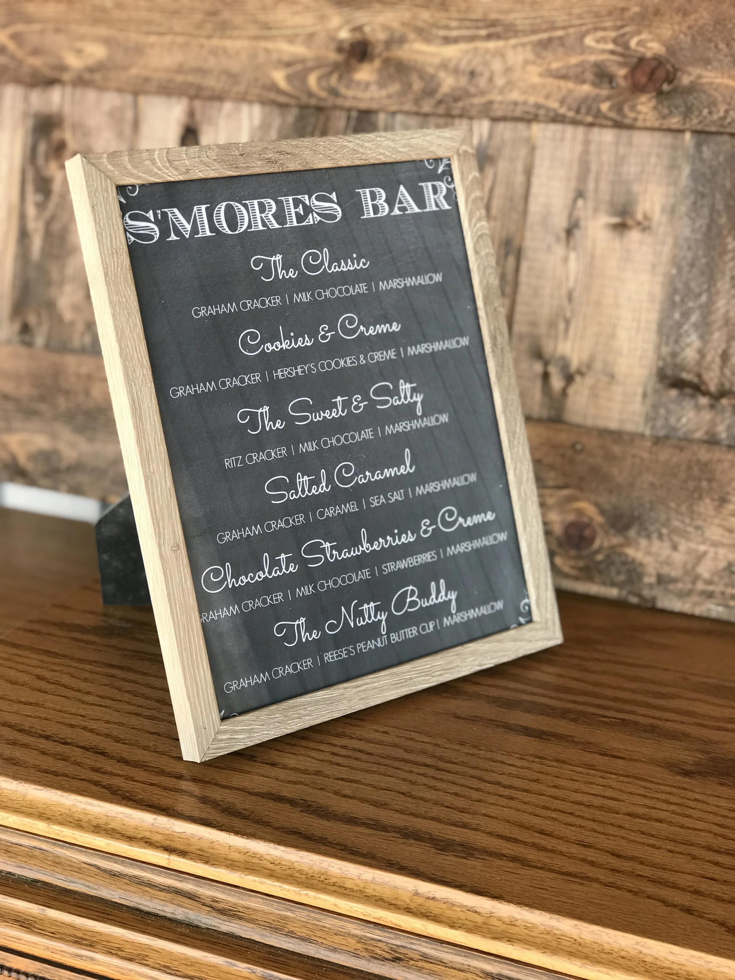 S'mores Bar Menu Sign