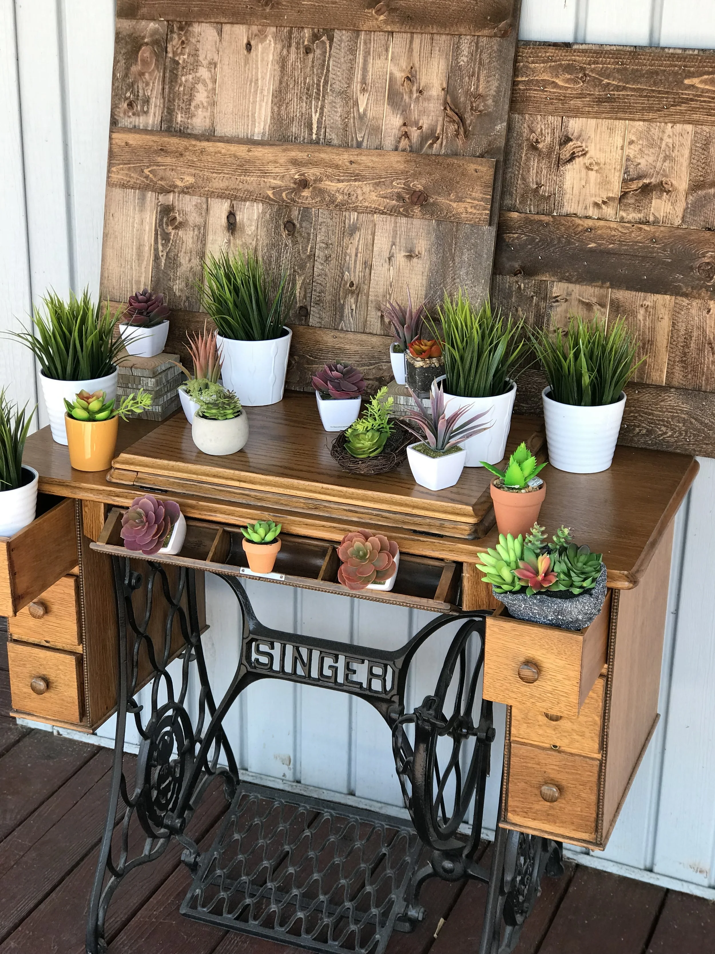 Faux Succulents &amp; Grass