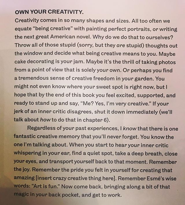 Stumbled upon this much needed read while perusing the books @thewarholmuseum
&bull;
&bull;
I struggle with allowing myself the grace to fail or misstep instead of praising myself for showing up.
&bull;
&bull;
What does being creative mean for you?
&